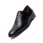 LOUIS STITCH Men's Formal Shoes | Handcrafted Derby Shoes in Italian Leather | Lace-Up Business, Formal, and Style - Devils Black| UK Size 7 (EUPLDYJB__)