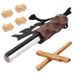 Chasing North Natural Camp Fire Starter Kit with Dual Ferrocerium & Magnesium Rod, Wood Wool & Fatwood - Tactical Tool for Bushcraft & Survival