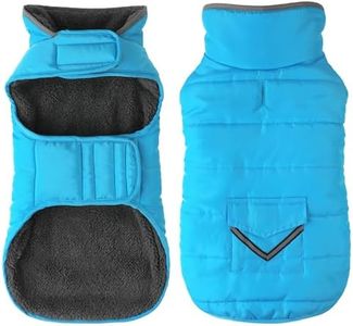 Petglad Dog Coat, Waterproof Dog Winter Jacket with Pocket, Reflective Adjustable Pet Snow Vest, Warm Cozy Fleece Sweater for Small Medium Extra Large Dogs - Sky Blue, 3XL