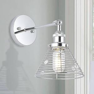 Parrot Uncle Wall Sconces Modern Bedside Sconce for Wall Crystal Wall Lights for Bedroom Living Room Hallway, Silver, 11 Inch