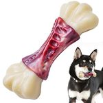 MASBRILL Tough Dog Toys for Aggressive Chewers, Indestructible Dog Chew Toys Nylon Chew Bones with Beef Flavor, Durable Dog Bone Toy Interactive Dog Teething Toys for Large Medium Breeds