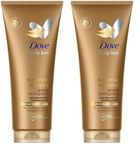 Dove Summer Revived Medium to Dark Gradual Tanning Lotion for a gradual tan and natural, radiant glow non‑greasy self-tan for all skin types 200 ml (Pack of 2)
