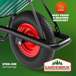 GARDEBRUK Heavy Duty Wheelbarrow – 100L Large Capacity Garden Cart