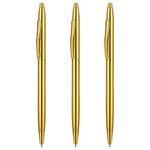 Molain Metal Ballpoint Pens, 3 Pack Slim Stainless Steel Metallic Retractable Pens Black Ink Gold Pen Nice Gift for Business Office Students Teachers Wedding Christmas (Gold) (545867-SALZZ-C)