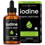 Iodine Drops | 1-2 Year Supply | Thyroid Health, Hormones & Weight | Potassium Iodide Liquid Iodine Supplement | Organic, Vegan & Non-GMO | Thyroid Supplements for Women & Men | Tasteless | 590 Servings