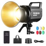 NEEWER FS150B LED Video Light 2.4G/APP Control, 130W 2700K-6500K 72000lux/1m Bi Color COB Bowens Mount Photography Continuous Output Lighting with 6 Color Diffuser Socks, 12 Scenes, 4 Dimming Types