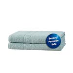 CLOROX Bleach Friendly Towels, Quick Dry, 100% Cotton Bath Towels (30" x 52"), Highly Absorbent Soft Lightweight, Ideal for Everyday Use, Easy to Wash (2 Pack, Mineral Blue)