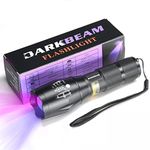 DARKBEAM UV Torch 365nm and 395nm Light, Wood's lamp Blacklight Ultraviolet Flashlight LED Portable Mini Handheld Torches, Detector for Dog Urine Pet Stains, Anti-counterfeiting Code, Resin Curing