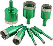 Porcelain Tile Diamond Drill Bits Set - 8 pcs(6/6/6/20/25/28/35/38mm) Dry Diamond Hole Saw Triangle Shank for Ceramic Marble Granite Stone Diamond Core Drill Bit Kit Fixed on Drills,Set1