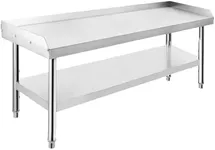 GarveeTech Stainless Steel 48x28x24 inch Equipment Grill Stand Table, 1000 lbs Top Shelf, 220 lbs Bottom Shelf, Adjustable Legs, 2" Edge Baffle, for Hotel, Home, Commercial Restaurant Kitchen