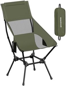 SONGMICS Camping Chair, Steel Frame, Supports 330.7 lb, 2 Storage Pockets