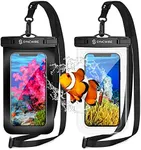 SYNCWIRE Waterproof Smartphone Pouch [Pack of 2], IPX8 Touch Sensitive Waterproof Bag for Phone iPhone 13 Pro Max, 12, 11 Pro, XS Max, XR, XS, X,7 8, Samsung S21/S20/S10, Huawei P30 Pro - 7 Inch