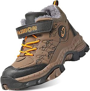 IYVW 833 Bambini Scarpe da Escursionismo Bambino Scarpa da Trekking Sportive Ragazzi Ragazze Antiscivolo Respirabile Calzature Marrone chiaro 34 EU
