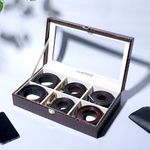 La Trove Luxury Belt Box Organizer Vegan Leather organiser for Belts (6 Slots)