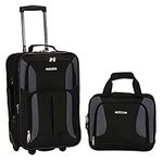 ROCKLAND Luggage 2-Piece Set, Black/Gray, One Size