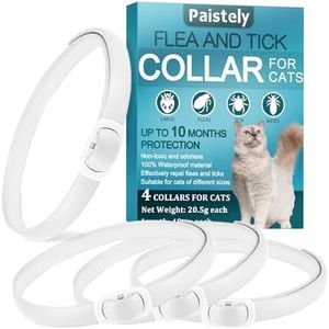 Collier de Puce pour Chats, Collier Anti Puces pour Chat avec Une Protection Efficace de 10 Mois, Traitement aux Puces Chat, Imperméable, Réglable, pour Les Chatons de Gros Chats (4 Pack)
