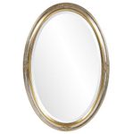 Howard Elliott Collection 2153 Carlton Oval Mirror, 22-Inch by 32-Inch, Bright Silver Leaf