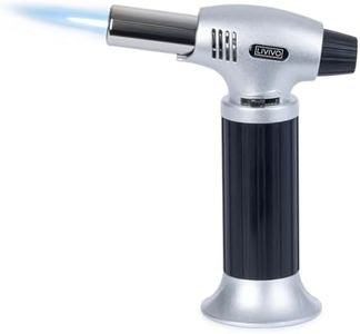 LIVIVO Kitchen Baking Blow Torch Refillable Gas Butane Blowtorch Lighter Kit for Kitchen Cooking, Baking, Crème Brûlée, Meringue, BBQ, Catering Chef, Culinary - Adjustable Flame Lighter