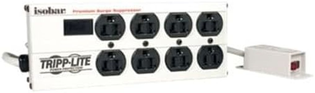 Tripp Lite Isobar 8 Outlet Surge Protector Power Strip with Remote Switch, 12ft Cord, Right-Angle Plug, Metal, & $50,000 INSURANCE (ISOBAR8RM)