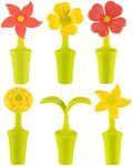 Wine Stoppers for Wine Bottles-Sealed Bottle Caps Silicone-Diameter 0.63-Cork Replacement-Set of 6 Cute Color Flowers