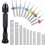 36 Pieces Hand Drill Set, Include Pin Vise Hand Drill, Mini Drills and Twist Drills for Craft Carving DIY (0.3-1.2 mm PCB Drill)