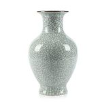 Chinese Ceramic Art Handmade Antique ice Crack Glaze vases Big China Porcelain Flower Bottle Vase (White)…