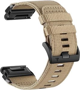 Fleshy Leaf Nylon Watch Bands for Garmin Fenix 7X / Fenix 6X / Fenix 5X/Enduro 2, Quick Fit 26mm Adjustable Woven Nylon Sports Wrist Strap with Stainless Steel Clasp for Tactix 7 Pro, epix Pro 51mm (Coyote Tan)