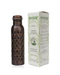 HYGGE Pure Copper Water Bottle 34 Oz Copper Bottle Water with Lid – Ayurvedic Copper Water Bottle – Copper Water Vessel - Drink More Water Bottle – Large -Leak Proof – Antique Hammered