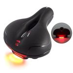 Let's Play® Bike Saddle Bicycle Seat Air Cushion Pad Comfort Wide Big Bum w/USB Tail Light