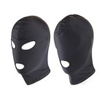 MMCCHB 2 x Full Cover Hood Mask Elastic Black Breathable Open Eyes Open Mouth Mask Cosplay Costume Hood Unisex Headwear, Ferrous, One size