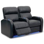 Octane Seating Diesel XS950 Theatre Chairs Black Premium Leather - Power Recline - Memory Foam - Accessory Dock - Straight Row 2 Seats