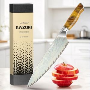 JoyRaining 8-Inch Chef Knife, Iridescent Damascus with VG10 Core