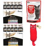 Renal Cat Food Bundle | NF Purina Renal Cat Food Wet | total of 10x 85g Pouches - Chicken 85g x 5 and Salmon 85g x 5 | Urinary Cat Food Treats 65g | 1x Pet Purpose Catnip Toy