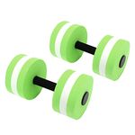 2pcs Aquatic Dumbbells, Water Floating Dumbbells Aqua Fitness Barbells, Aquatic Aerobics Foam Dumbbell Equipment, EVA Water Aerobic Exercise Foam Dumbbells for Weight Loss(Green)