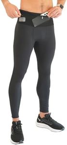 FlipBelt Men's Thermal Compression Pants - Black - S