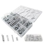 JENSWILL Compression & Extension Spring 200pcs Assortment Set,Metal Steel Coil Tension Springs Replacement 20 Kinds Kit 2 Box Pack