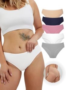 ALYA UNDERWEAR Cotone Biologico, Vita Media, Mutande Donna, Traspirante, Confortevole, Morbido Slip, Flessibile, Mutandine, Confezione Multipla, (Multicolor-P04, XL)