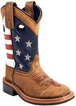 Cody James Toddler-Boys' USA Flag Western Boot Broad Square Toe - 43800T 7 D Brown