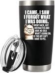 I Came I Saw I Forgot What I Was Doing Vacuum Insulated Tumblers Elderly Gifts for Women Mom Men Grandpa Grandma 70th 80th 90th Birthday Senior Citizen Gifts for People with Dementia 20oz Black