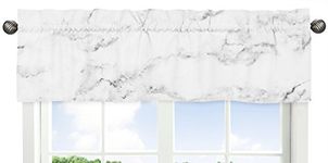 Sweet Jojo Designs Window Treatment Valance for Modern Grey, Black and White Marble Collection