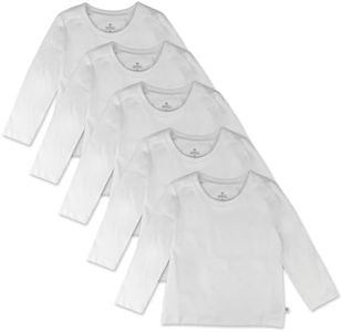 HonestBaby Multipack Long Sleeve T-Shirts Tee 100% Organic Cotton Infant Baby, Toddler, Little Kids Boys, Girls, Unisex, Bright White, 12 Months