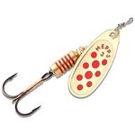 Mepps Comet Decoree Spinner/Lure Sizes 0-4 Silver w/ Red/Blue Dot, Gold w/ Red/Blue Dot Trout Salmon Perch Pike Coarse Game Fishing (Gold w/ Red Dot Size 4)