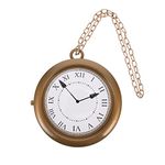 Gatuida Clock Necklace, Personalized Halloween Hanging Neck Clock Decorations Jumbo Gold Clock Necklace Hip Hop Rapper Clock Costume Pendant for Women Men