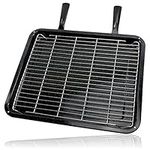 SPARES2GO Universal Extra Large Oven Grill Pan, Rack & Dual Detachable Handles - 44cm x 36.5cm