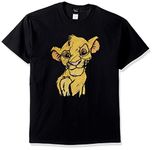 Disney Men's Lion King Simba Sketch Crown Prince Graphic T-Shirt, Black, XXXXL