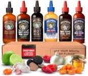 Melinda’s Ghost Pepper Collection - Ghost Pepper Hot Sauce Gift Set - Includes Ghost Pepper Hot Honey, Ghost Black Truffle Hot Sauce, Ghost Buffalo Ranch & More - 68 Fl Oz, 6 Pack