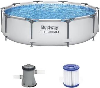 Bestway Steel Pro MAX 10 Foot x 30 Inch Round Metal Frame Above Ground Outdoor Backyard Swimming Pool Set with 330 GPH Filter Pump