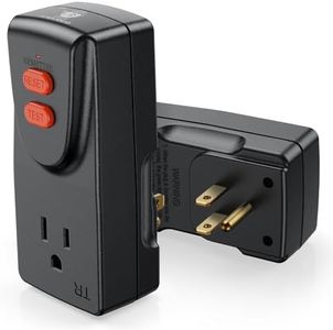 OAONAN GFCI Adapter 15 Amp 3 Prongs Grounded, 5 Years Warranty, GFCI Plug Portable Plug-in Ground Fault Circuit Interrupter to Protect Electric Safety for Pressure Washer, Hot Tub, Air Conditioner