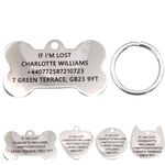 Personalised Engraved Pet ID Tags for Your Dog Or Cat - Multiple Shapes - in 2 Sizes (Bone)