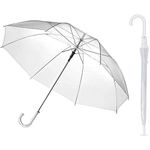 FLETIX Stylish-Premium-Clear-Golf-Umbrella-Transparent-Auto-Open-Large-Stick-Windproof-Waterproof-UV-Protective-Wedding-Style-Rain-Umbrellas-For-Outdoor-Events-Travel-Photoshoot (J HANDLE TRANSPARENT)